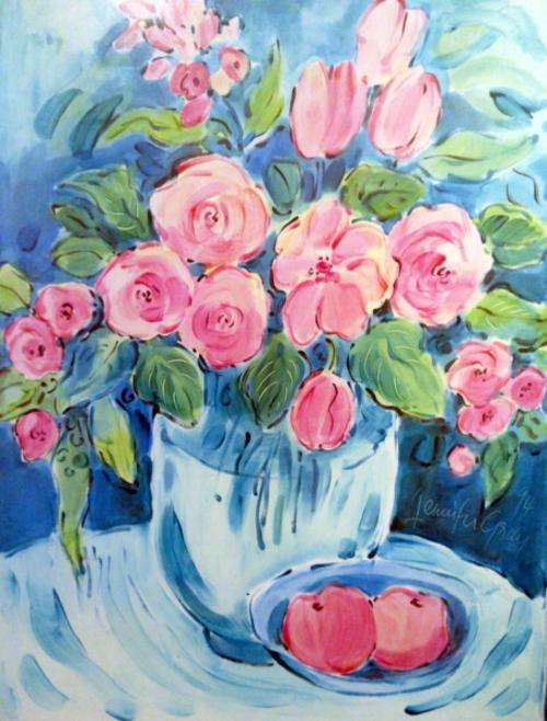 Jennifer Gray - Very large still life flowers - A true statement piece!!